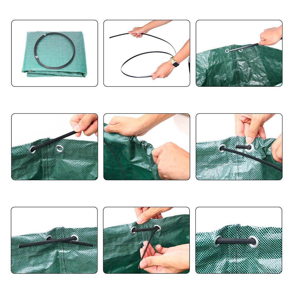 2 Pcs Organic Waste Kitchen Garden Yard Compost Bag Environmental PE Cloth Planter Vegetable Plant Grow Bag
