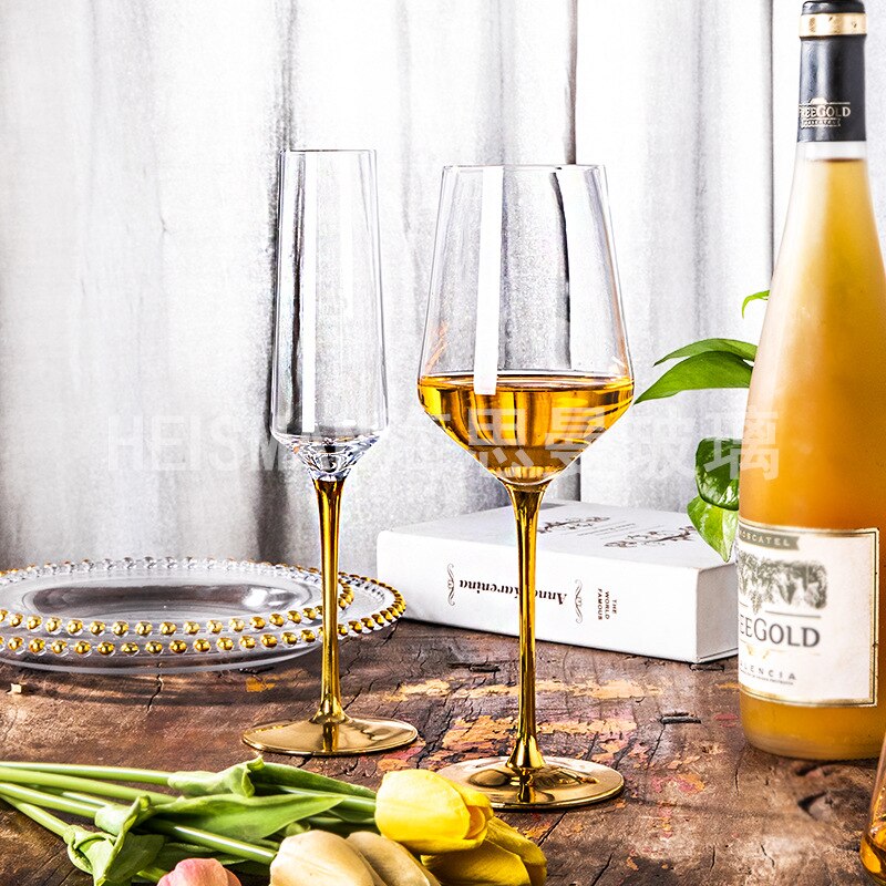 Europeisk galvanisering vinglass gullstang rødvinsglass krystall champagneglass whiskyglassbeger