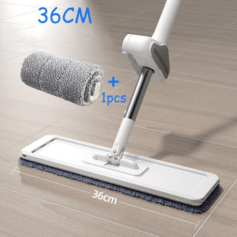 Squeeze Mop Microfiber Floor Mop Household Cleaning Floor Cleaning Brooms Mop Rag No Hand Washing Rotate 360 Degrees Adjustable: 36CM 1pcs mop Cloth