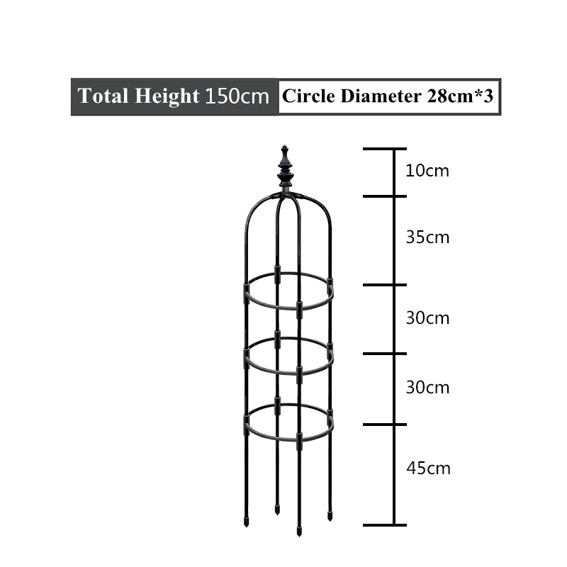 Metal Plant Climbing Frame, Outdoor Flower Stand, Trellis DIY, Tomato Vegetable Vines Plants Potted Support, Home Garden Decor: 4XL / green