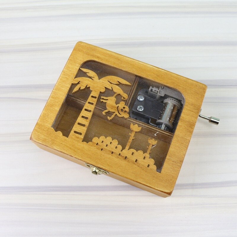 Forest animal hand-cranked music box home boutique birthday crafts ornaments: monkey