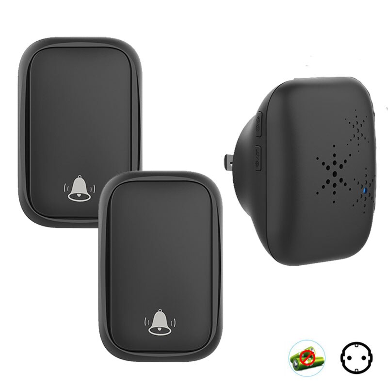 timbre inalámbrico exterior autoalimentado timbre puerta casa 220v transmisor impermeable de 220V, No requiere batería, receptor de la UE,juego de timbre para Control del hogar: Marfíl