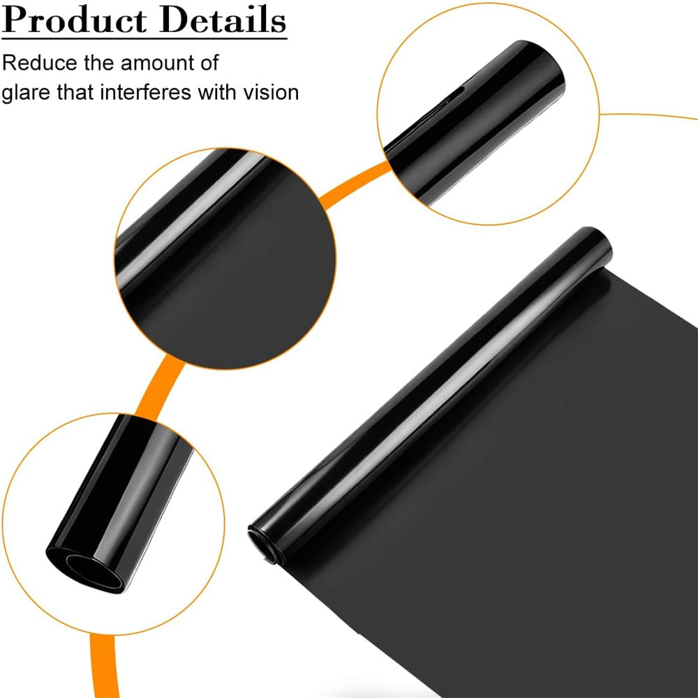 1 rollo de 50cm X 3m 1/5/15/25/35 por ciento VLT película opaca para ventana pegatina de vidrio película parasol para coche Protector UV película adhesiva