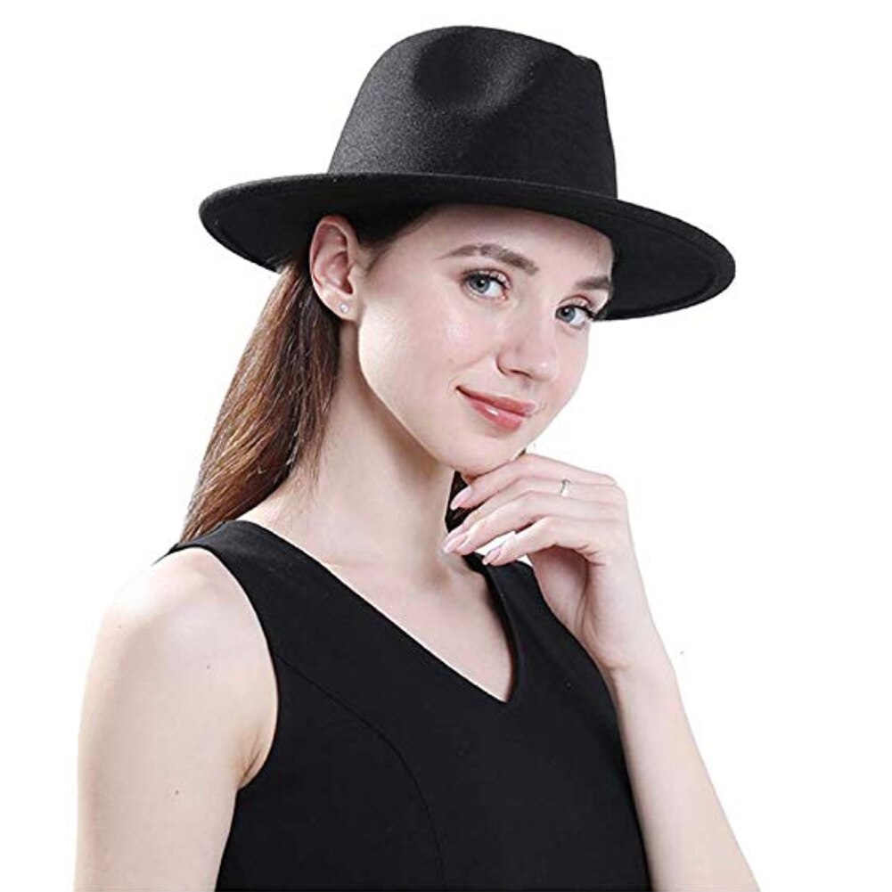 Sombrero Fedora de fieltro, ala ancha, flexible, sombrero para sol Panamá, vaquero, para playa, iglesia, Unisex, ZJ55