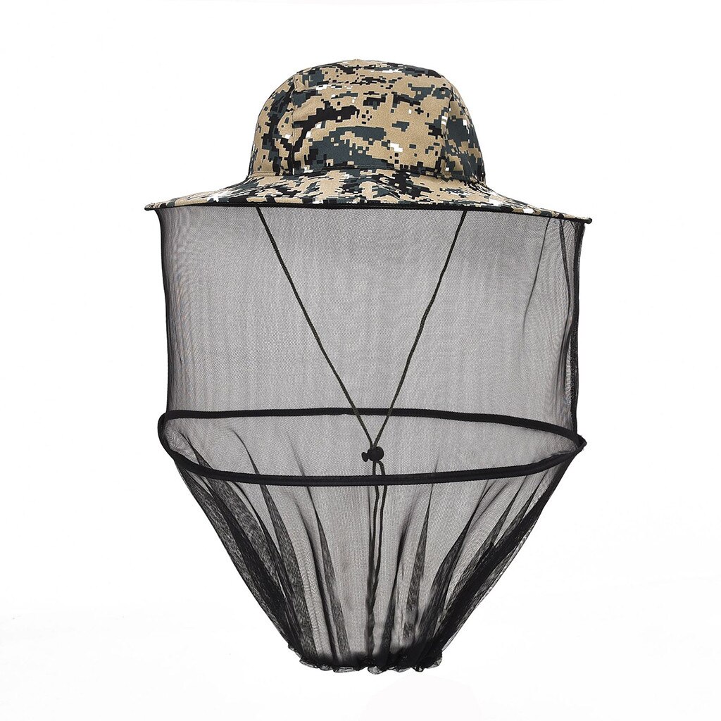 Mosquito Head Net Hat Sun Hat With Hidden Net from Insects Breathable Fishing Hats бейсболка для мужчин gorro pescador Cap: E