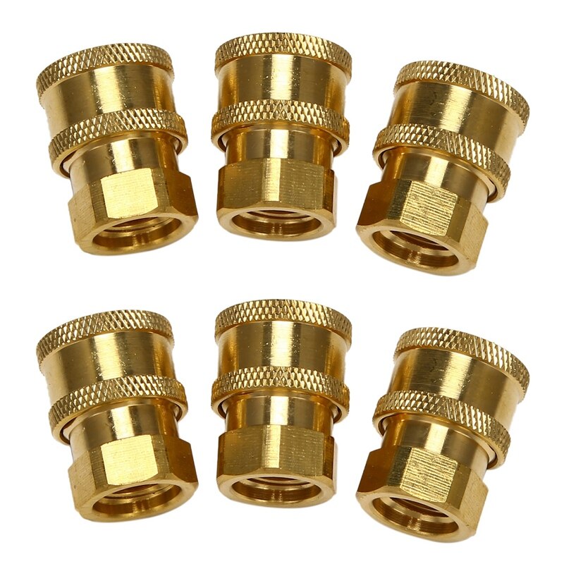 6 Pack Pressure Washer Coupler, Quick Connect Fittings 1/4 Inch Quick Coupler Female NPT Socket: Default Title