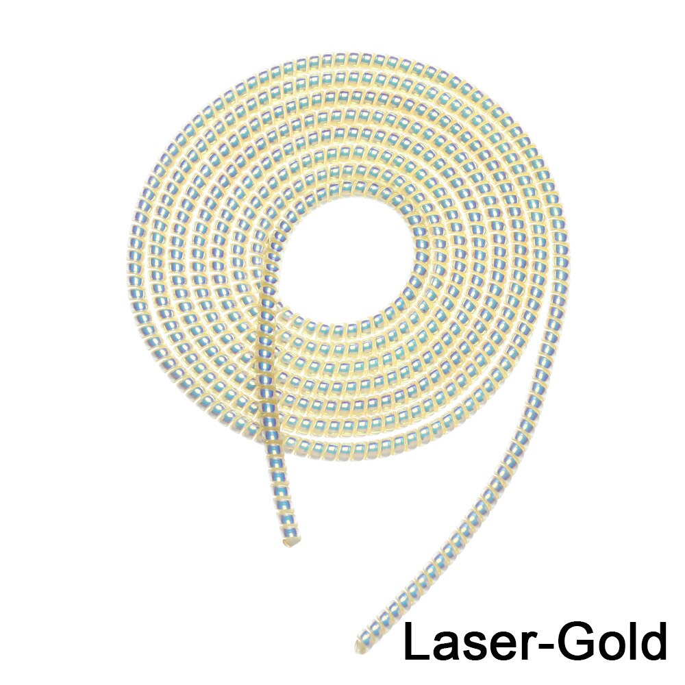 1.55m USB Data Charging Line Cable Protector Wrap Cable Organizer Spring Winder Protection Rope: Laser-Gold