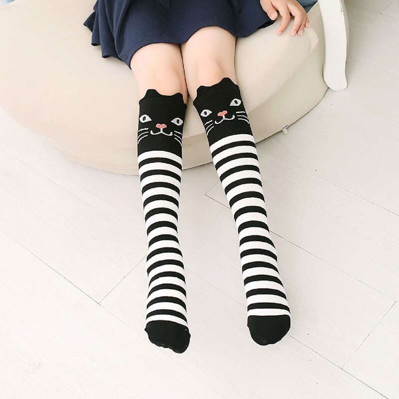 Maya stepan 1 par da menina do bebê primavera outono gato animais orelha crianças joelho alta meia collants roupas crianças ballet: 6