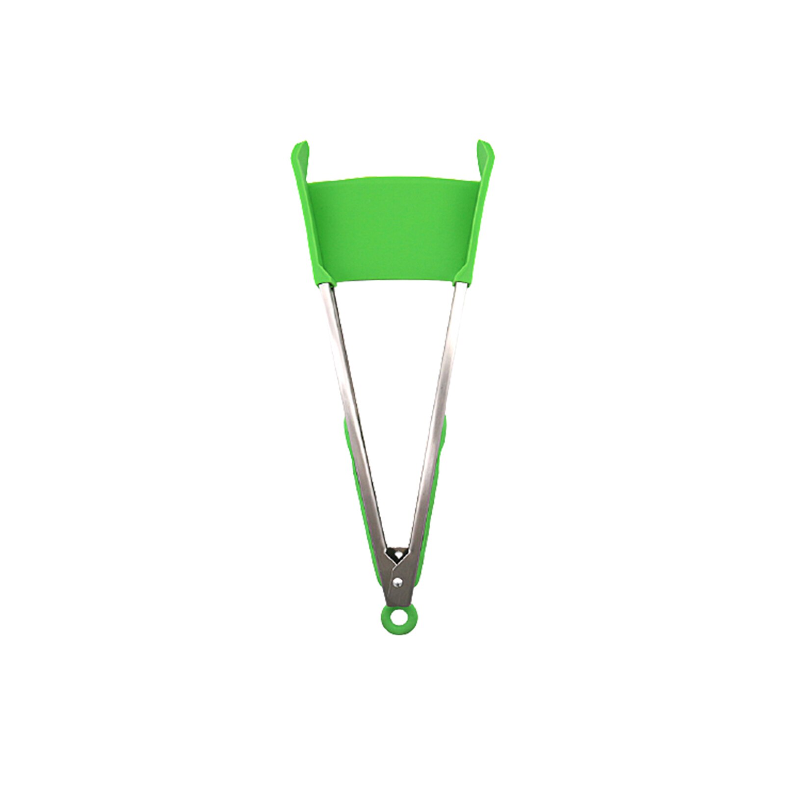 Kitchen Spatula Tongs 2 in 1 Heat Resistant Non-Stick Food Tongs for Frying Cooking Barbecue: 12 inch Green
