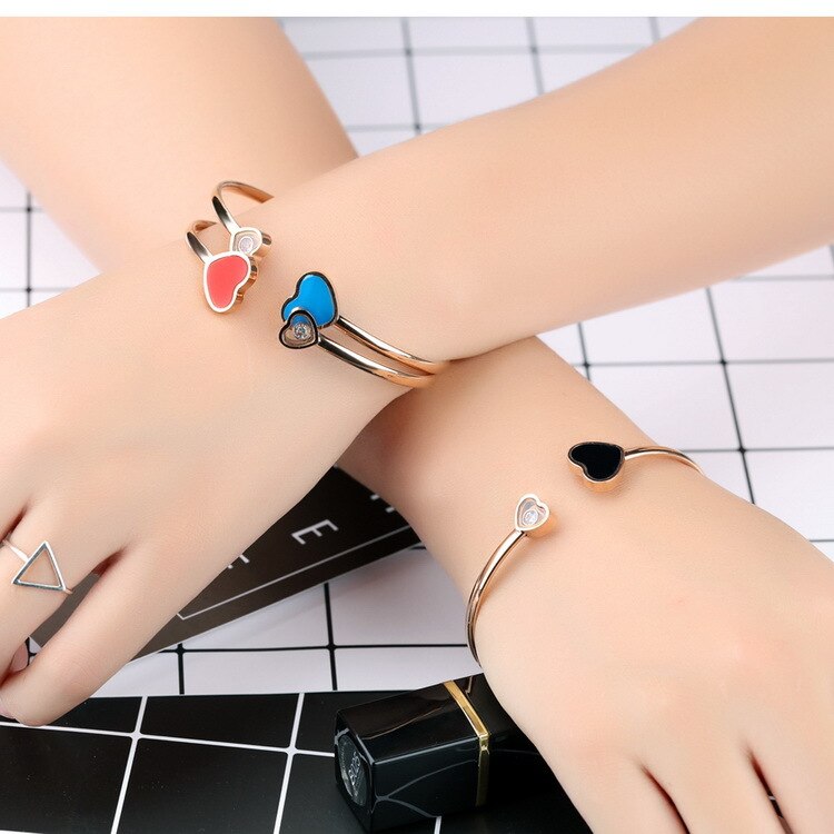 Glücklich Songandi mit Titan stahl Rose Gold Armbinde baibeimu Liebe strecken öffnung Armbinde liebe Armbinde