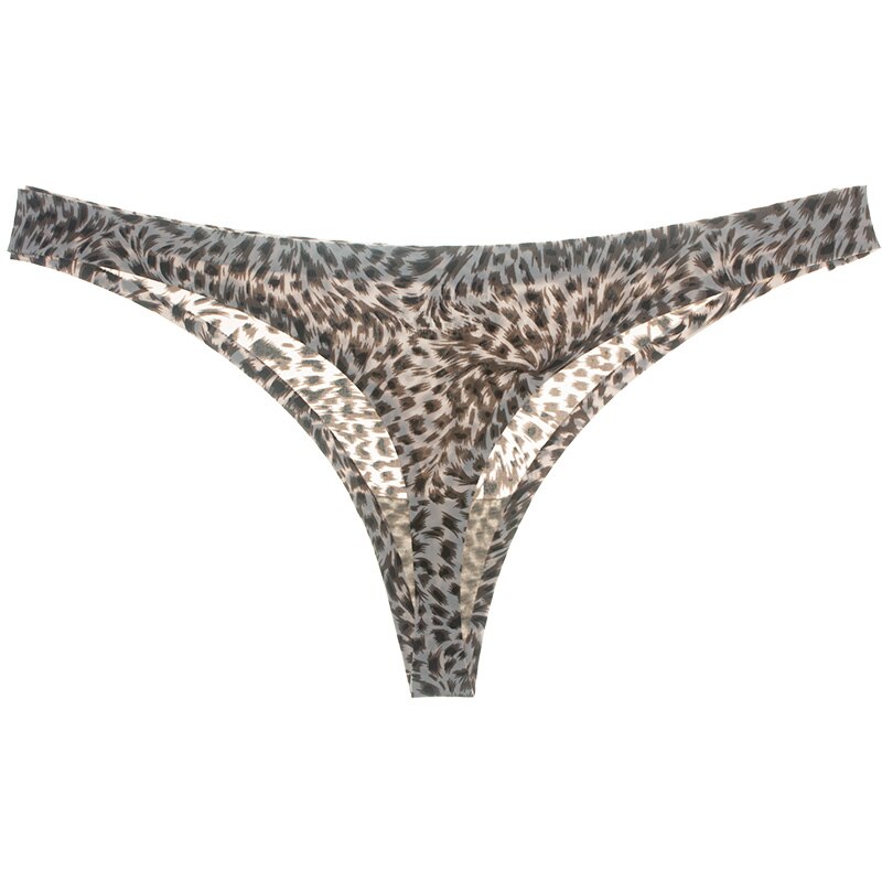 Culotte pour femmes, sous-vêtement imprimé d&#39;animaux, sans couture, string sans Trace, Lingerie, G-string, M-XL: Khaki Leopard / L