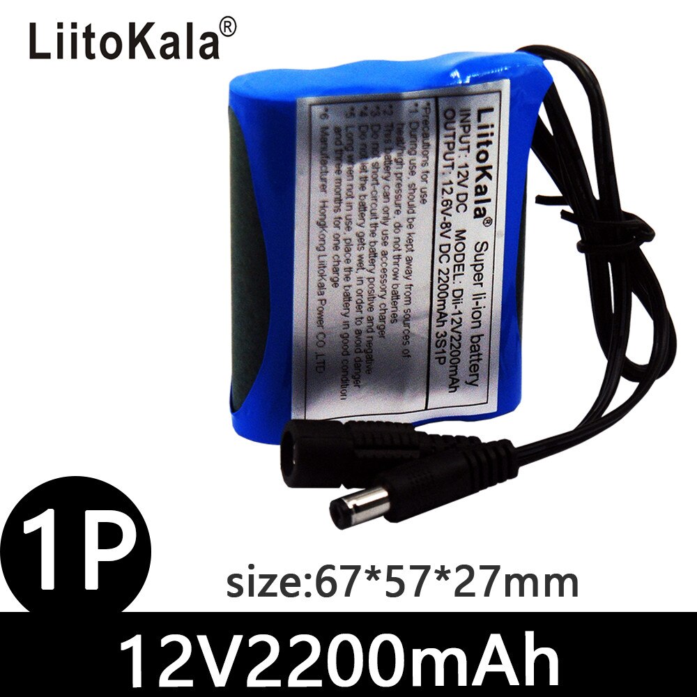 LiitoKala 12V 2200mah 3000mah 3500mah 5600mah battery Rechargeable Lithium Ion battery pack capacity DC 12.6v CCTV Cam Monitor: 12V2200mah