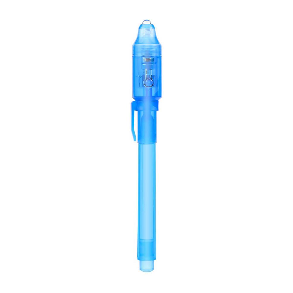 5 stks/set Secret Pen Verjaardagsfeestje Onzichtbare Inkt Pen Met UV Licht Voor Kinderen En Volwassenen Party: Blue