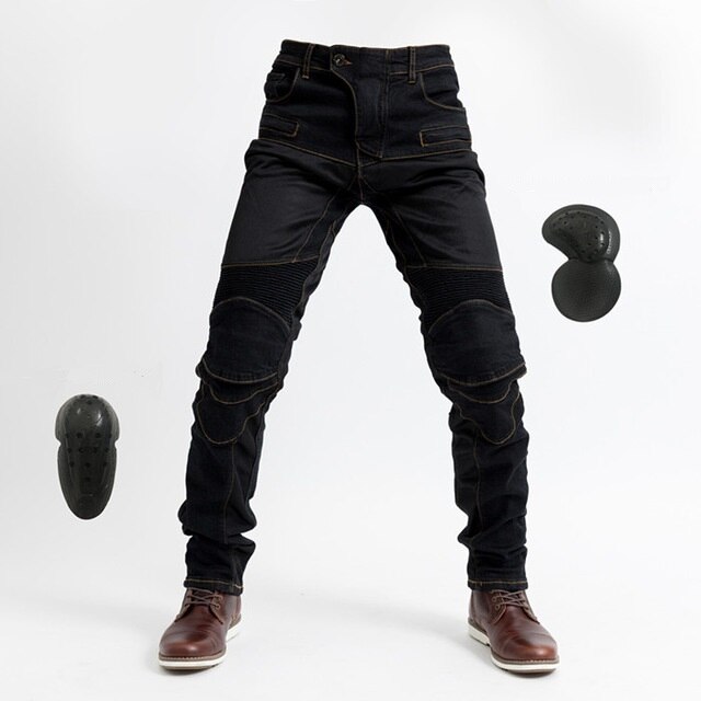 MOTO-PANTS summer PK-719 breathable mesh riding pants motorcycle jeans daily cycling casual jeans protection pants: black / M