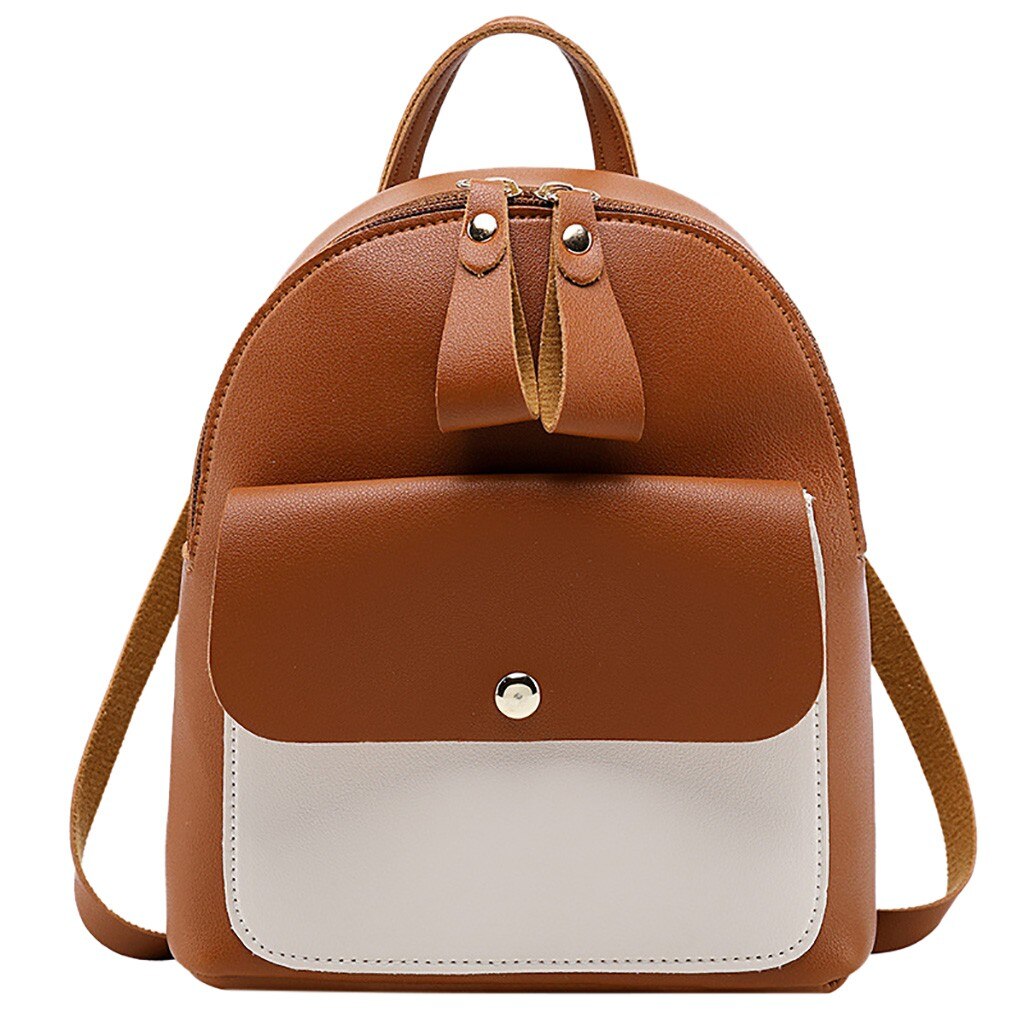 Vrouwen Lederen Rugzak Meisjes Rugzak Mini Rugzak Vrouwen Schattige Panelled Rugzakken Voor Tiener Meisjes Kleine Tas # P