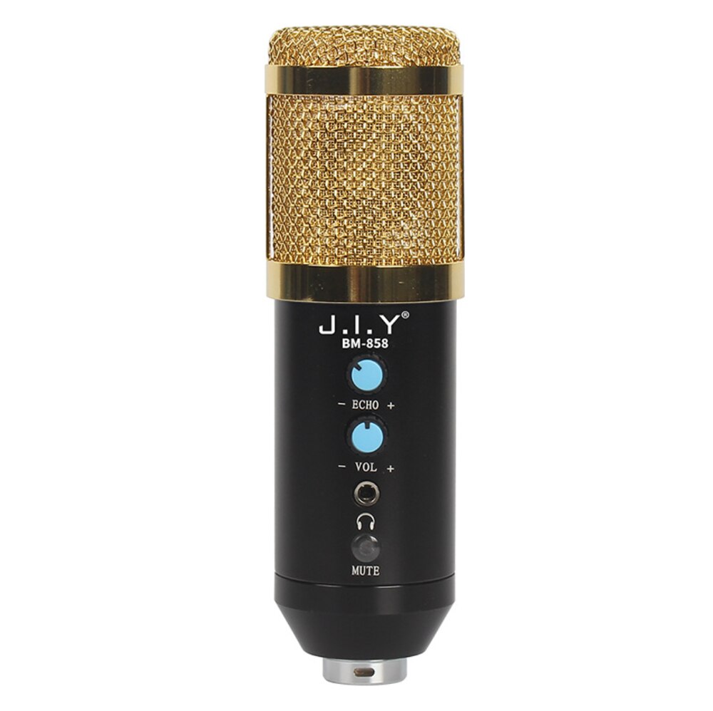 Capacitive Microphone Mobile Phone Computer Sound Recording Card Integrated Direct-broadcast Device USB Large Diaphragm Standard: golden