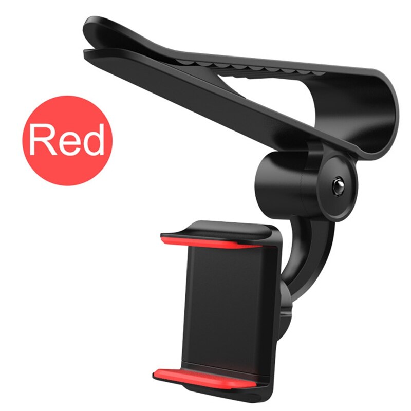 360 Auto Clip Zonneklep Mobiele Telefoon Houder Stand Soporte Movil Voor Iphone Xs Gps Achteruitkijkspiegel houder Auto Mobiele: red color