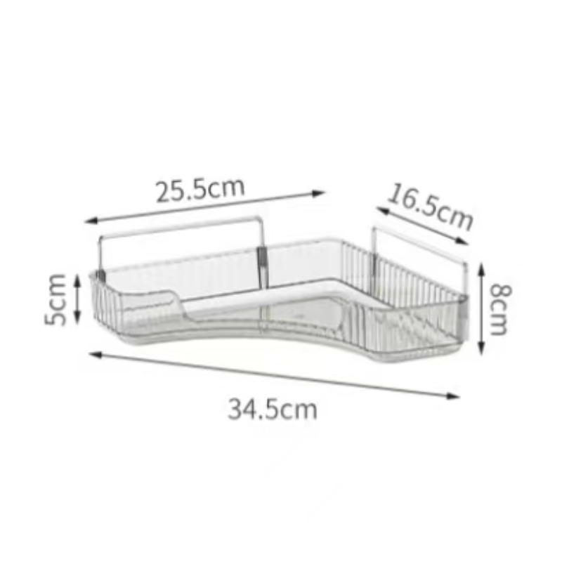 Triangular storage box rack, light luxury corner cosmetics rack, transparent bathroom jewelry rack.: Bronze