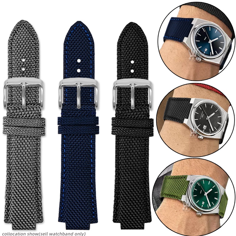 Para reloj de hombre Tissot 1853 Super Player PRX Series T137.410 correa de reloj de cuero de nailon modificado 26-12mm correa de reloj de boca convexa