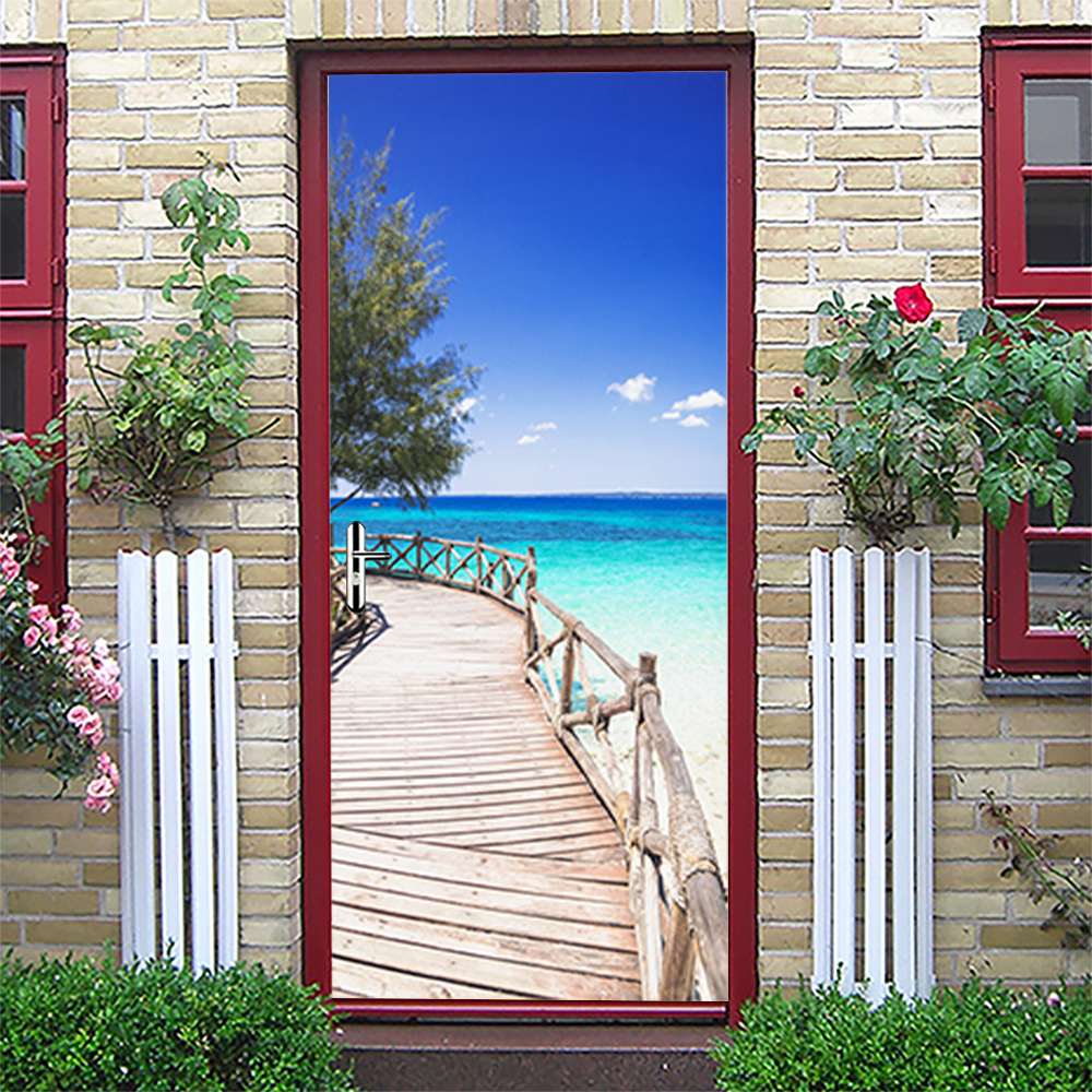 3D Beach Starfish 0198 Fond décran Murals Auto-Adhésif Amovible Bain De bain Plancher