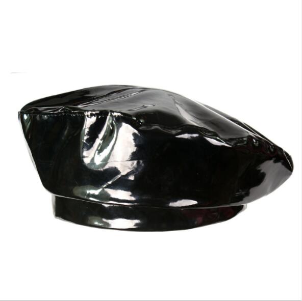 Bérets de Style coréen pour femmes, bonnet plat en cuir Pu, noir, rouge, bonnet plat, printemps automne
