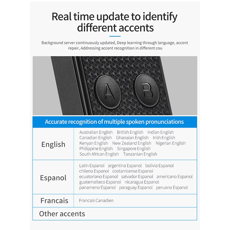 K6- voudige realtime realtime stemvertaler  in 68- talige draagbare vertaler ligent stem ai-vertaler