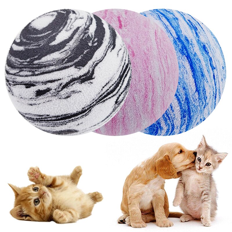 1Pc Rainbow Planet Toy Ball Pet Dog Cat Ball Toy EVA Planet Texture Pet Balls Cat Toys Interactive Toy Training Pet Supplies