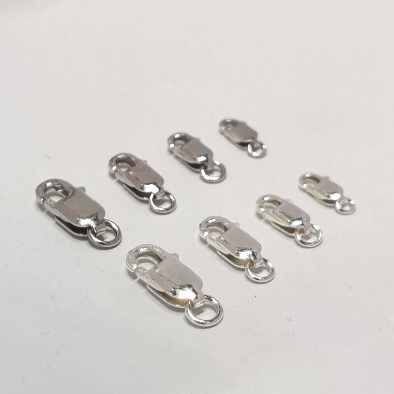 Fermoir en argent Sterling 925 massif, griffe de homard avec anneau de saut fermé pour collier, Bracelet, accessoires de fabrication de bijoux à faire soi-même, 1 pièce