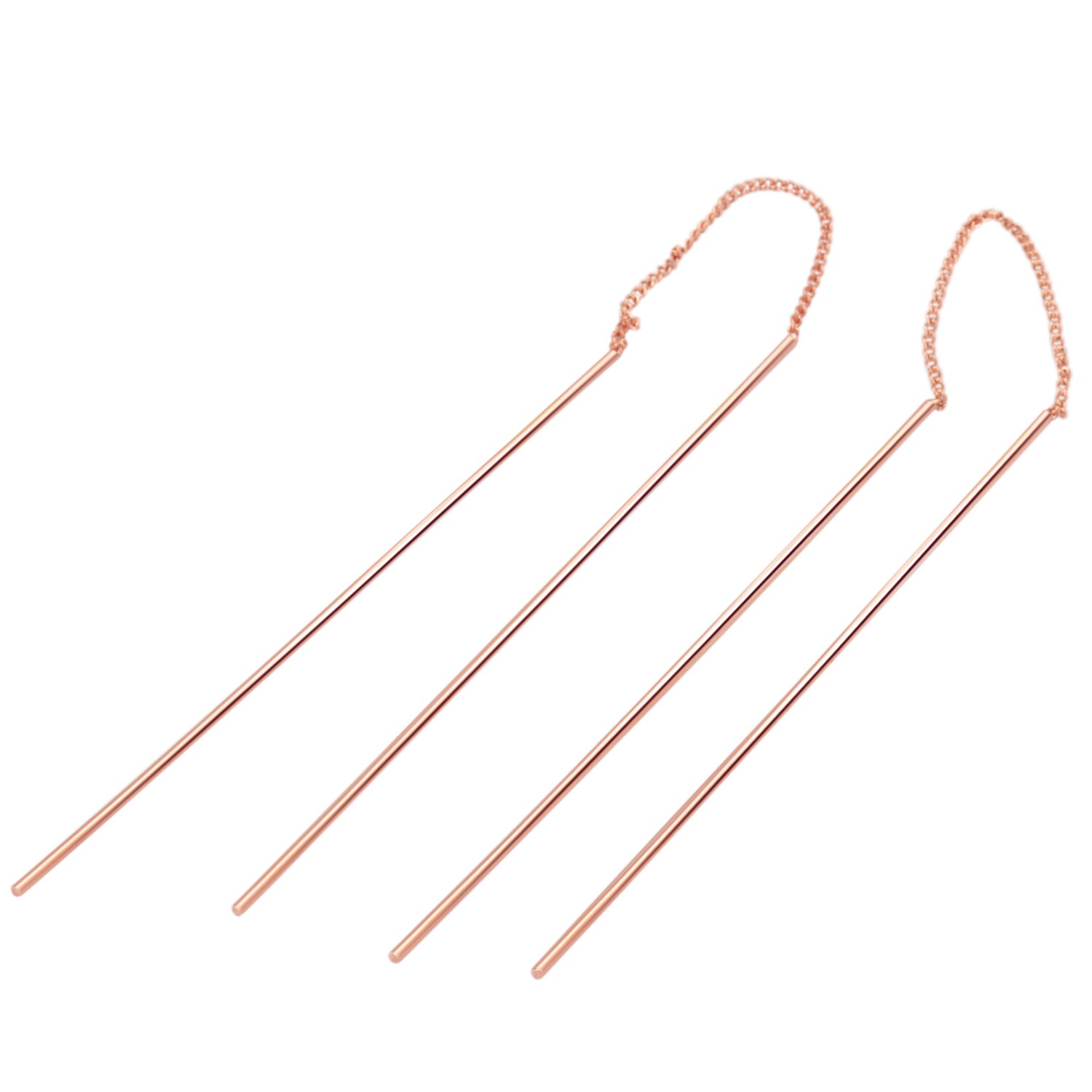 Orecchini pendenti lunghi intrecciati unici per le donne Piercing orecchino di moda a catena in oro rosa con catena per regali di gioielli per ragazze E243: rose gold long 789