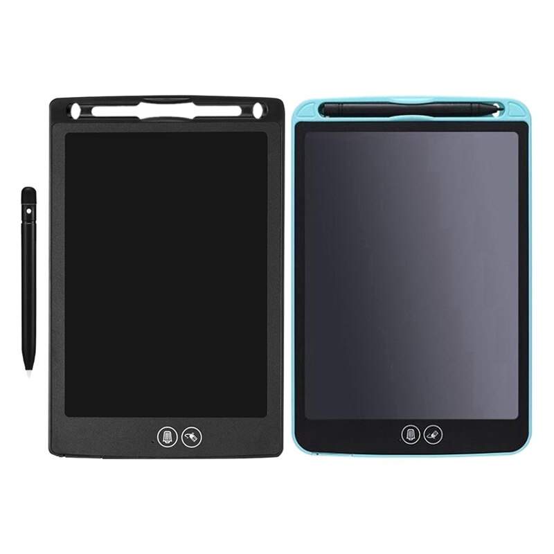 2set 10 Inch LCD Handwriting Board Partially Erasing Children's Writing Electronic Tablet Board with Pen(Black&Blue)