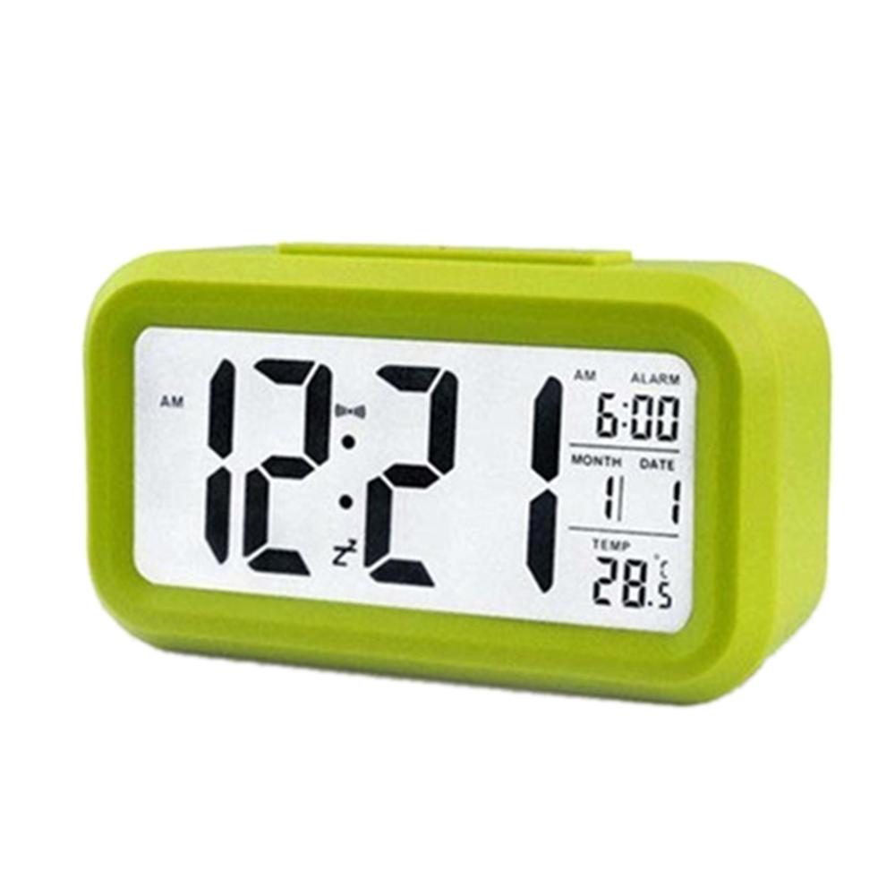 Large LED Backlight Display Clock Digital Alarm Clock Electronic Clock Temperature For Home Office Travel Desktop Decor Clock: green