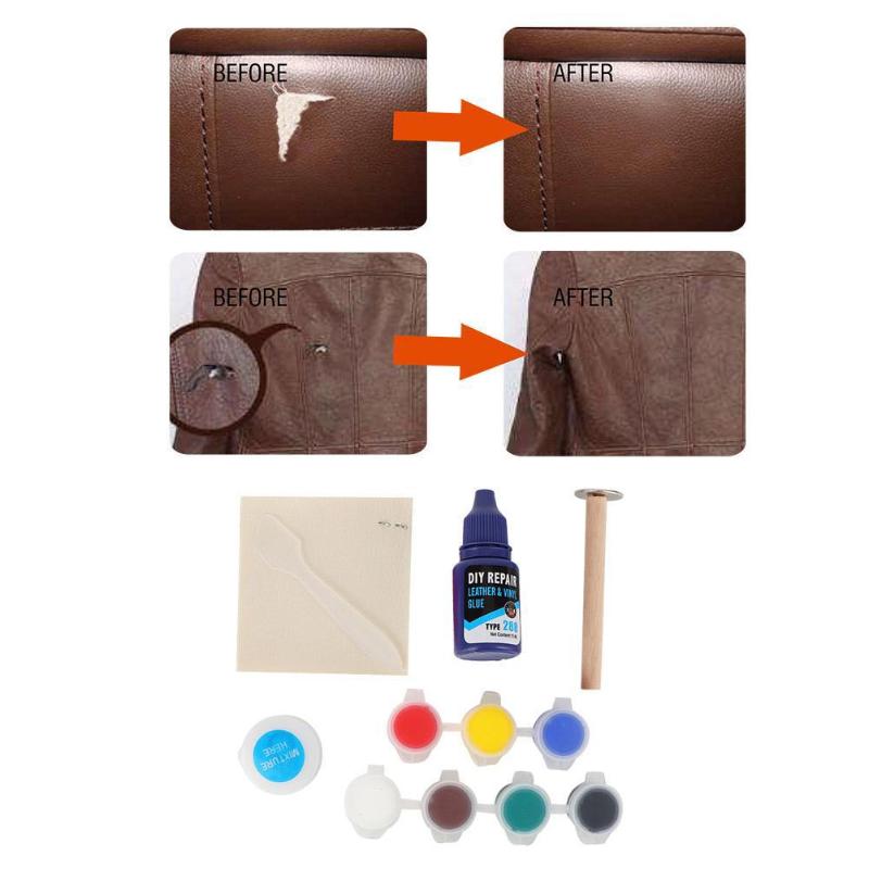 DIY Leather Vinyl Repair Kit Seat Sofa Coats Hole Crack Rip Auto Car Care Repair Kit Liquid Leather Restoration Tools