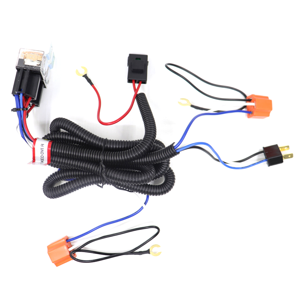 Universal H4 LED Relay Harness Kit 12V 24V Headlight Brightener Wiring Harness Car Light Bulb Socket Plug For Car Auto Headlight