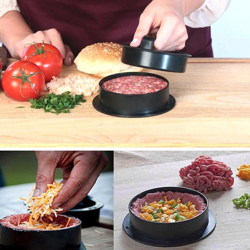 Hamburgermaskin kök non-stick matklassad abs hamburgerform form hamburgare köttpressverktyg biffbiff grillpress gör  a1 d 7