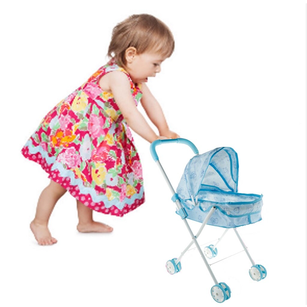 Kunststoff Puppe Kinderwagen (Eisen Unterstützung Rahmen) Baby Puppe Wagen, vorgeben Spielen Spielzeug für Kleinkinder Kleine Mädchen Jungen freundlicher