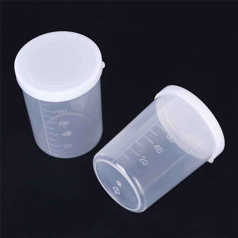 100ml Plastic Transparent Laboratory Test Measuring Jug Graduated Beaker Container Liquid Measuring Cups Lab Supplies