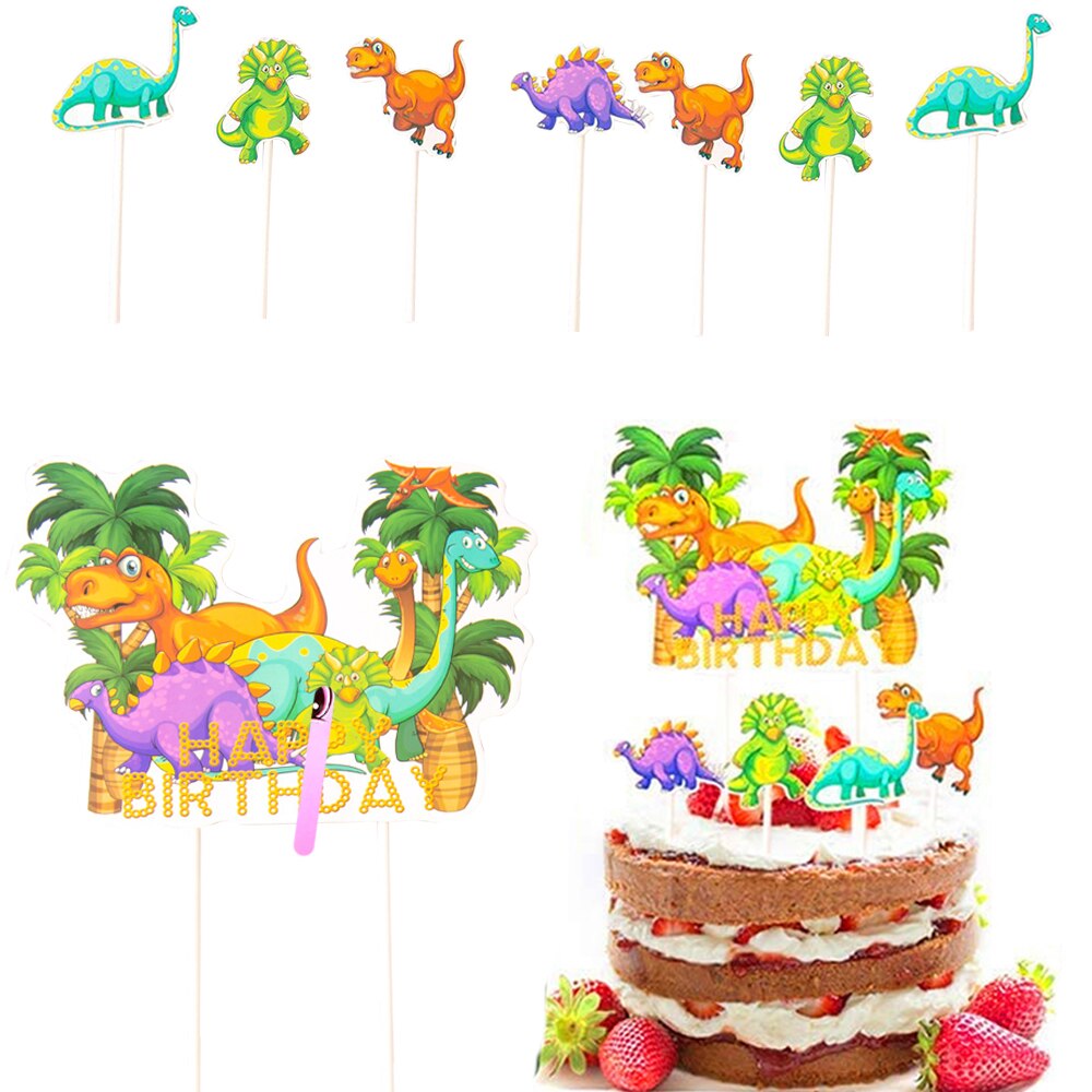 Dinosaur Party Supplies Disposable Tableware Set Paper Plates Napkins Straws Kids Birthday Decoration Baby Shower Boy