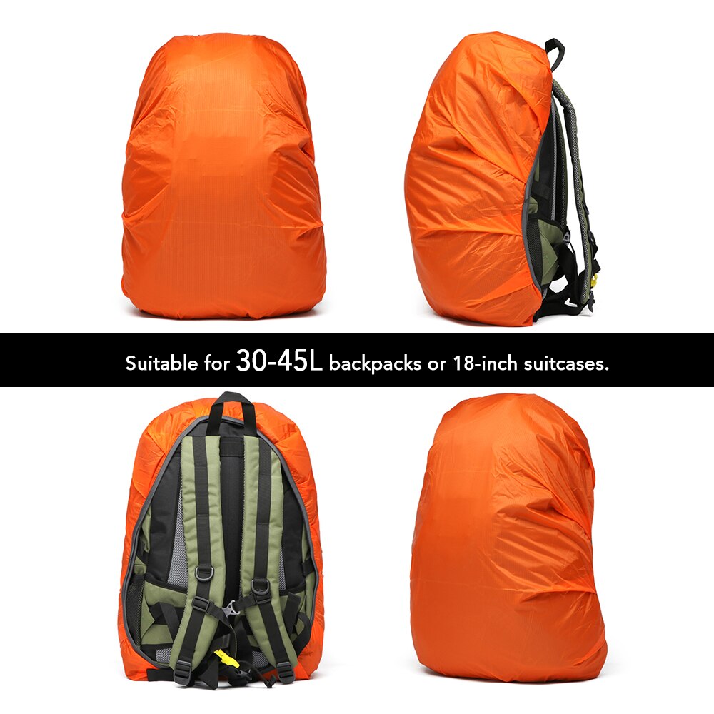 Waterproof Backpack Cover 30-45L Adjustable Bag Rain Cover for Cycling Hiking Camping Traveling Dust Raincover