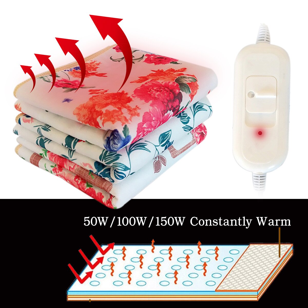 Warm Blanket Electric Heated Blanket 220v Electric Blanket Single Manta Electrica Electric Heating Blanket Carpets Heated Mat