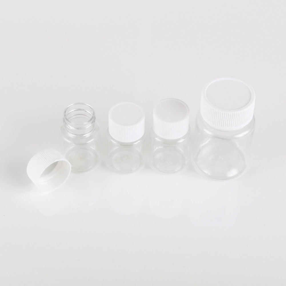 50PCS X 15ml-60ml Clear PET Seal Plastic Empty Liquid Bottles Vial Reagent Sample Container Plastic Cap with Gasket