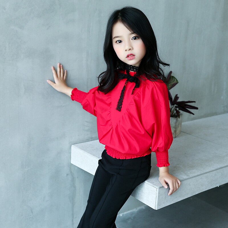 Blusa blanca de verano para niñas, ropa para niñas, 8 3 5 10 12 años, Blusa de manga larga para niñas, tops para niños, 7 seconds fish: red / 8 años
