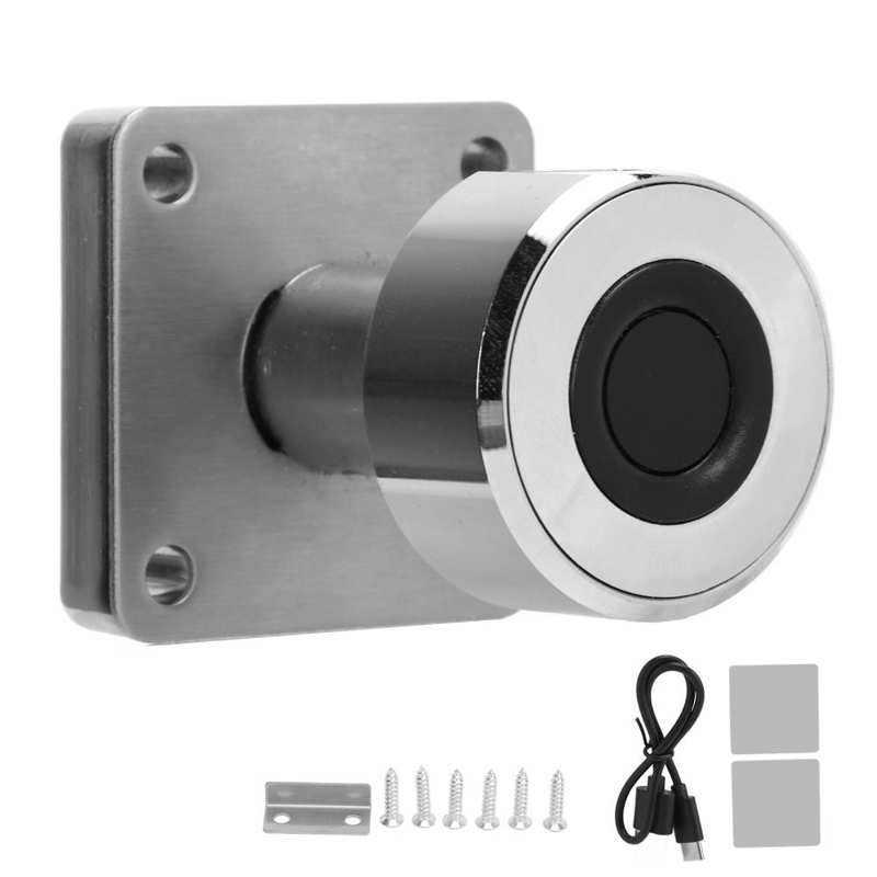 Smart Cabinet Fingerprint Lock Hole Free Installation Keyless Furniture Drawer Lock for Cabinets