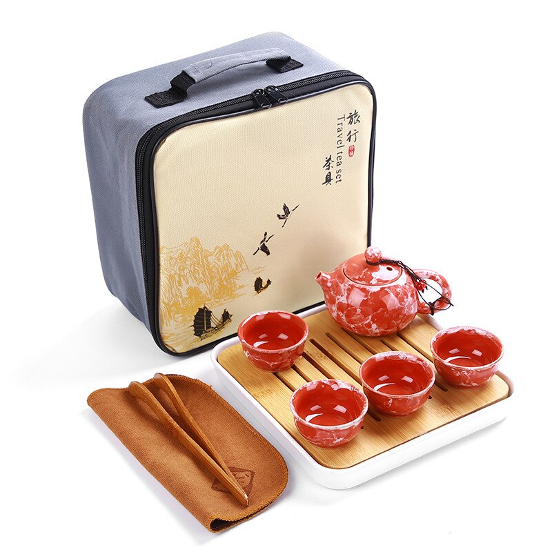 Tragbare Keramik Teegeschirr Set Chinesischen Kung Fu Tee-Set Teekanne Teegeschirr Mit Reisenden Tasche Teaset Gaiwan Tee Tassen Tee zeremonie