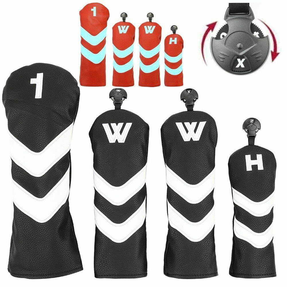 4PCS Golf Wood Club Head Covers Driver Fairway Woods Hybrid Headcovers UT Club Headcovers For TM SC OB