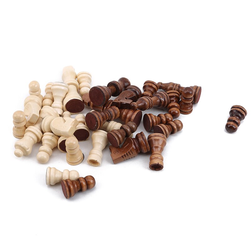 Wooden International Chess Game Set Wood Pieces Without Chessboard Interactive Toy Entertainment Chess Game: 2