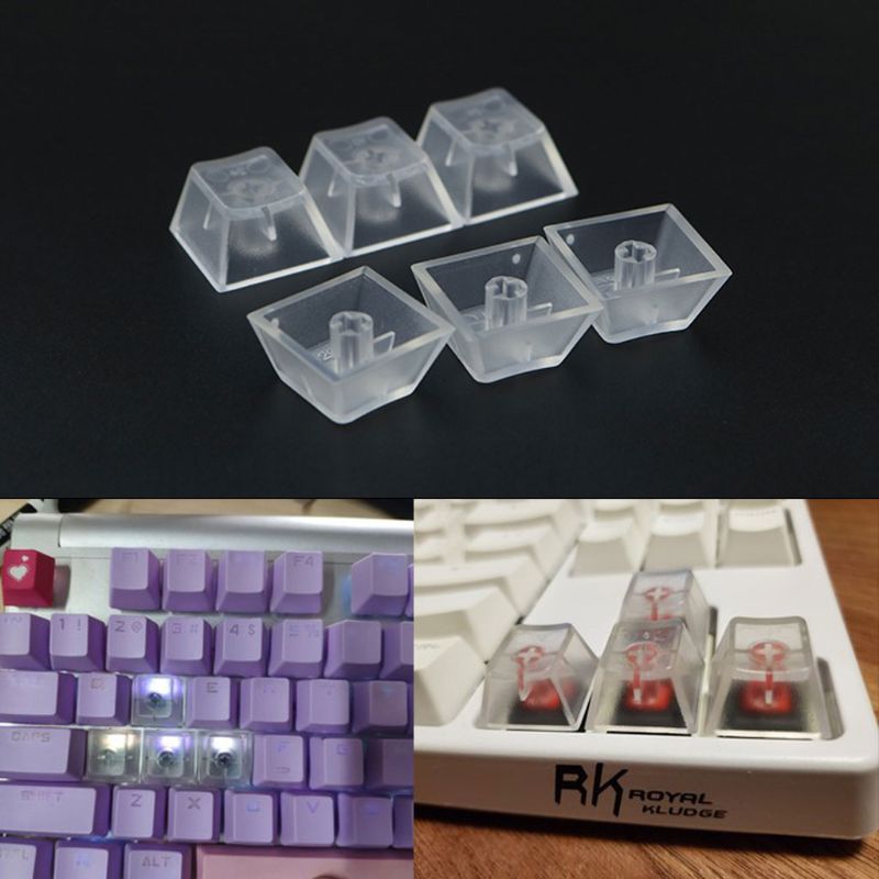 Teclas ABS transparentes para teclado mecánico Cherry Gateron, 10 Uds.
