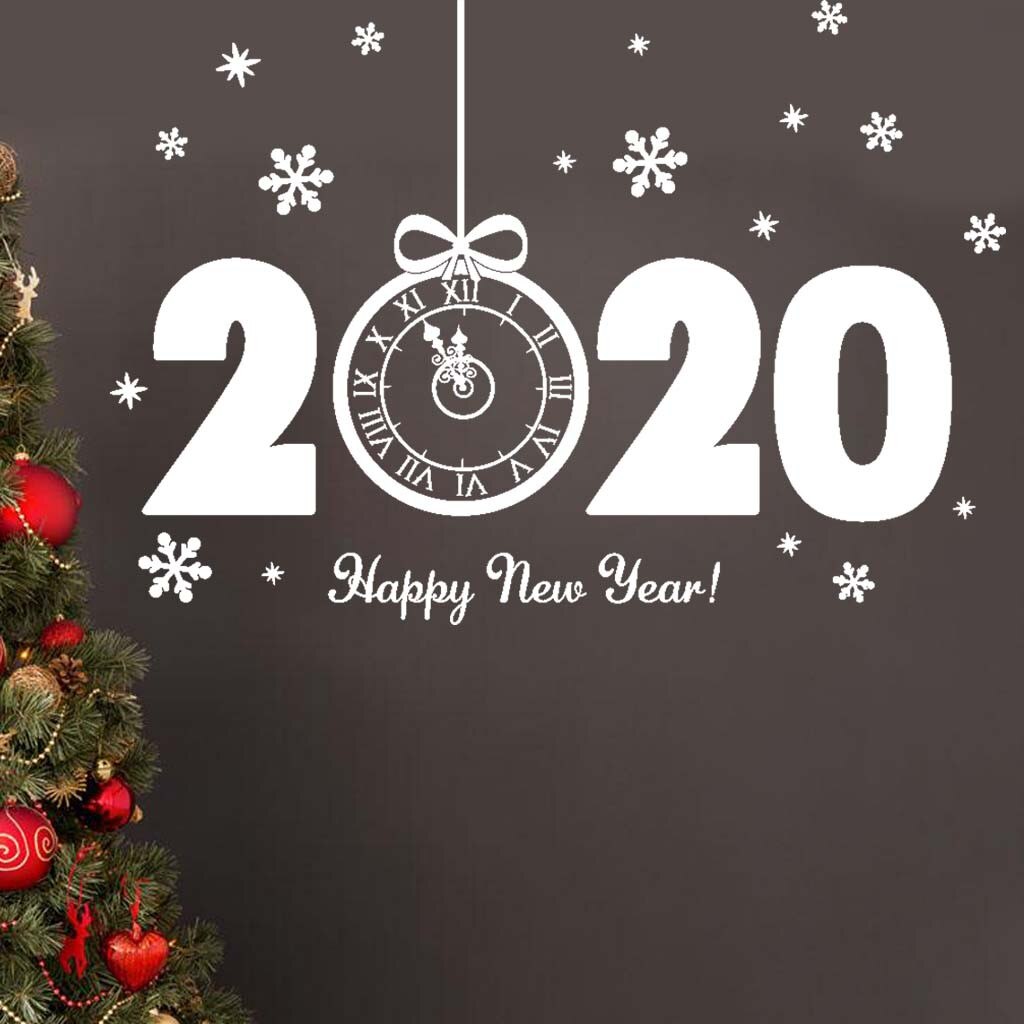 Multi Diverse Christmas Wall Stickers Cute Restaurant Mall Decoration Snow Glass shop Window Removable winter Decor: 17 80X55CM