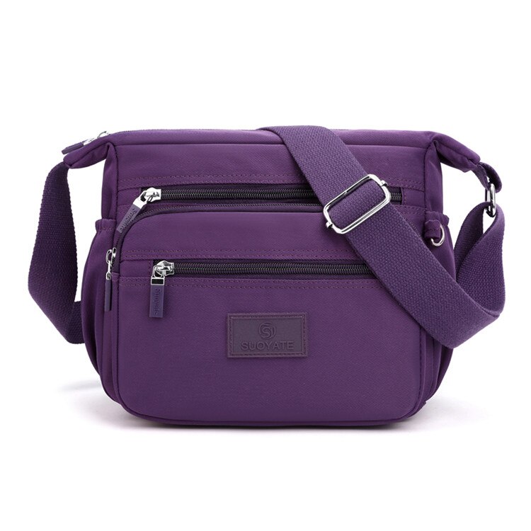 Heißer frauen Schulter tasche Weiblichen Crossbody-tasche Einfache Reise Handtasche Nylon wasserdicht lässig Damen Umhängetasche: LILA