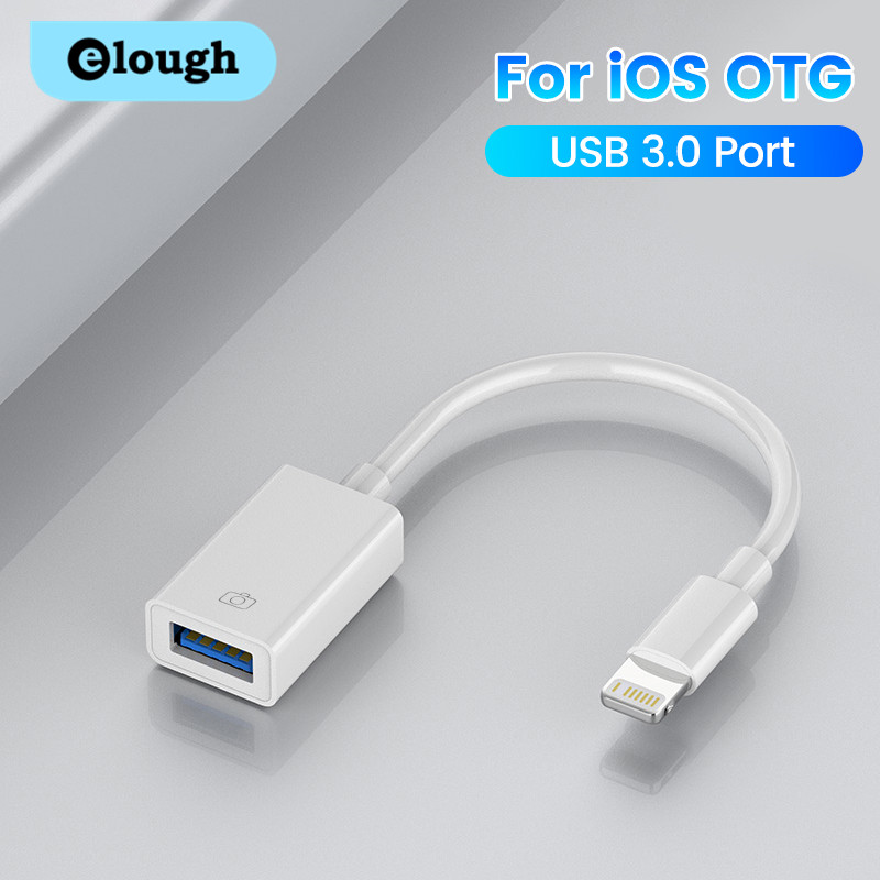 Elough OTG Adapter do iPhone 15 Lightning Male do USB 3.0 Adapter do szybkiego ładowania danych Adapter USB do iPada