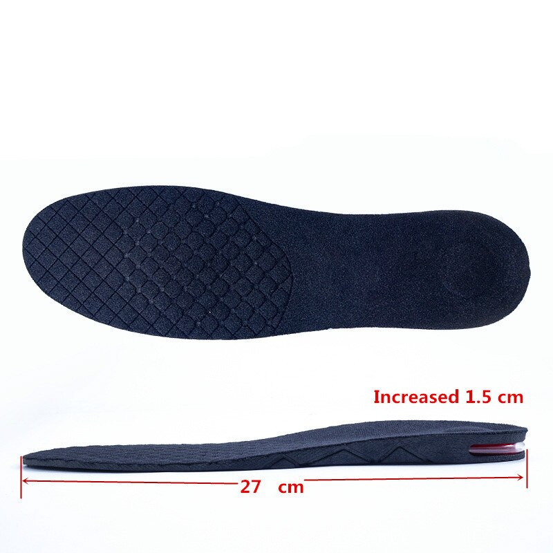 3-9cm höjdökning innersula kudde höjd lyft justerbar skärning sko häl insats högre stöd absorberande fotkudde: Ökade 1.5 cm